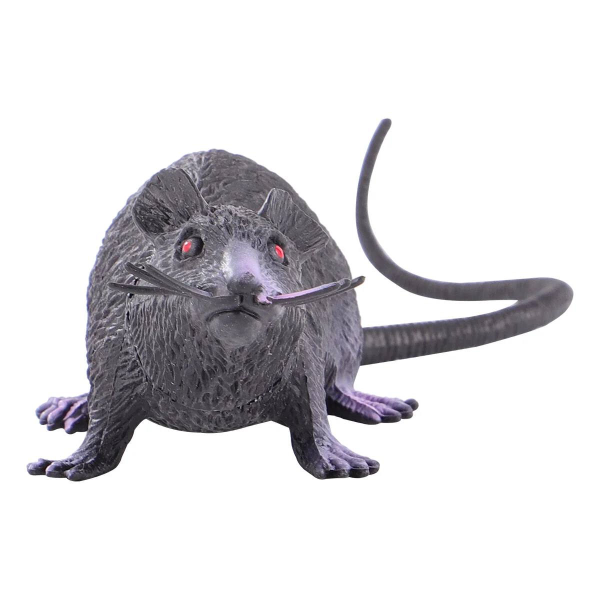 

6 Rats, Squeezable Rats Realistic Black Rat with Red Eyes for Decor or Tricks Pranks