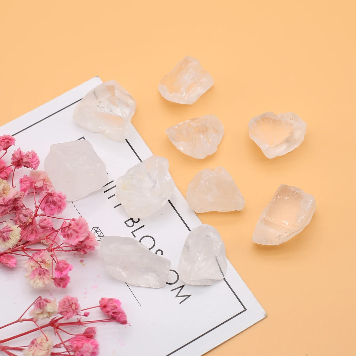 

10PC Natural White Crystal Irregular Healing Stone Gravel Mineral Specimen Raw Quartz Crystal Gift Jewelry Accessory Home Decor