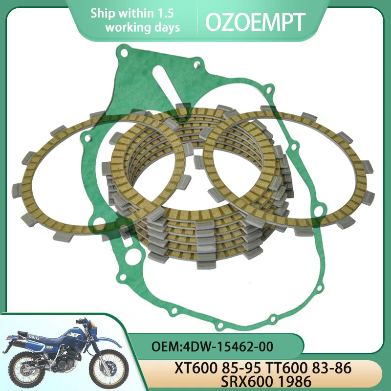 

OZOEMPT Motorcycle Clutch Disc Set and Cover Gasket Apply to XT600 85-95 TT600 83-86 SRX600 1986