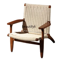 yj nordic solid wood single seat sofa chair modern minimalist wingback chair casual lazy sofa recliner