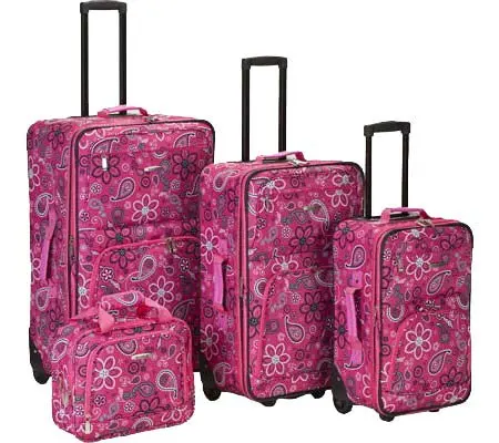 

New Elegant Expandable 4-Piece Softside Luggage Set - Impulse F108 Luggage for Upscale Travel Needs & Outings.
