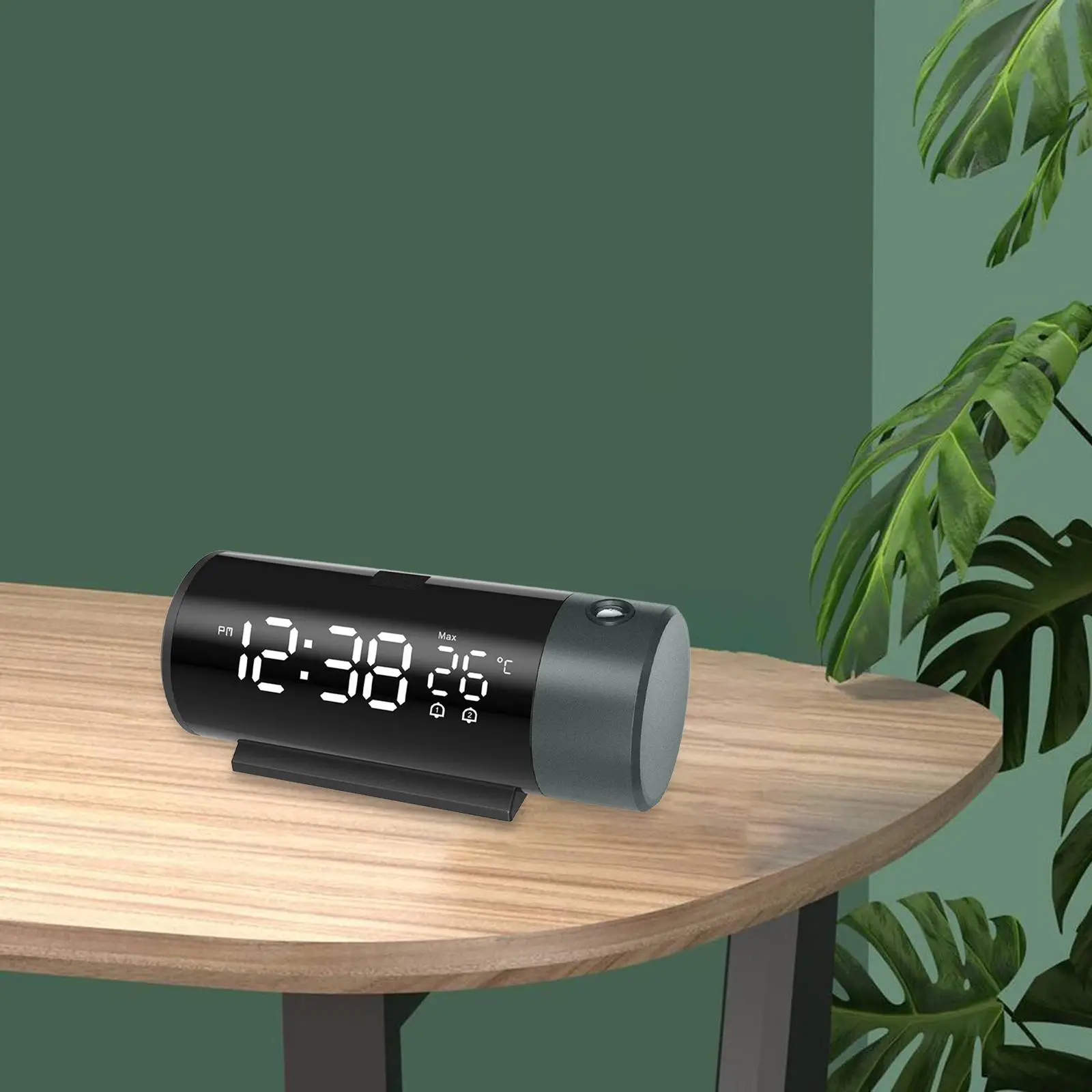 Snooze Function Multifunctional Clock Rotatable Digital Desktop Clock For Office Elderly Teens Home