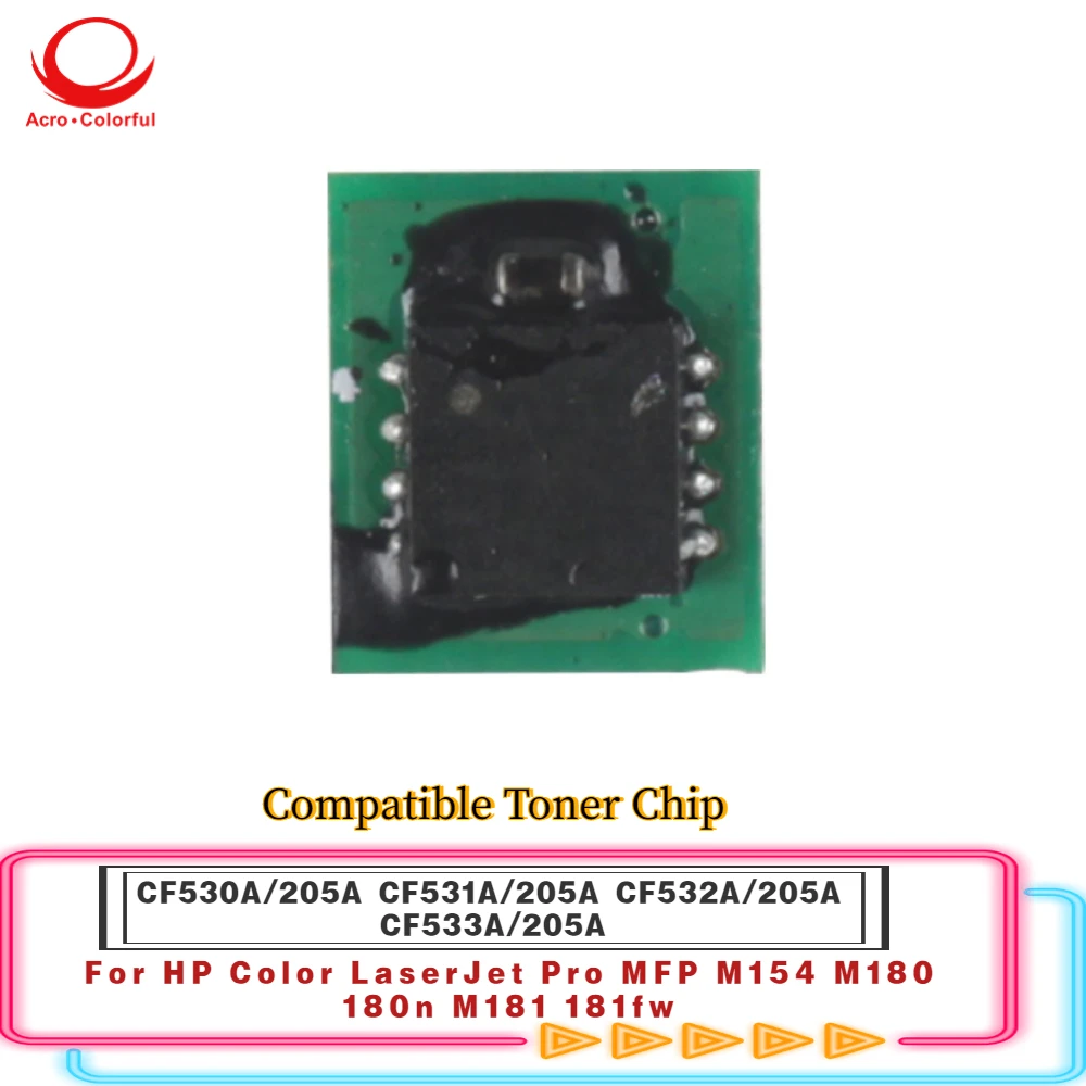 CF530A CF531A CF532A CF533A чип для перезагрузки картриджа цветного LaserJet Pro MFP M154 M180 180n M181 181fw |