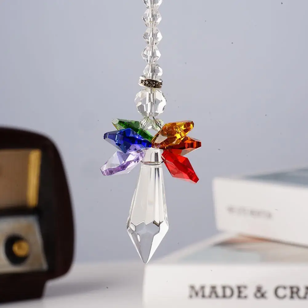 

Новый натуральный Радужный ангел, хрустальные бриллианты, кварцевый кристалл, камень, лечебный шестиугольный камень