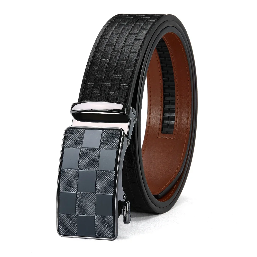 Мужской кожаный ремень автоматический повседневный и модный с храповым