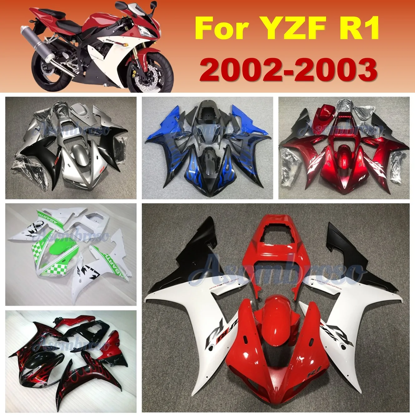 YZF R1 2002 2003 Prime мотоциклетный полный обтекатель комплект деталей кузова для Yamaha YZF-R1