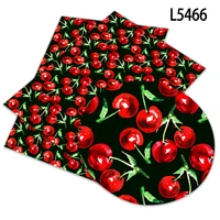 for diy clothing bag shoes accessories decoration 30136cm printing faux leather fruit cherry pattern synthetic leather