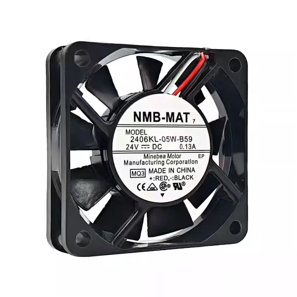 Фото Оригинальный вентилятор охлаждения NMB 2406KL-05W-B59, 24В, 0.13А, 6см, 6015, 60*60*15 мм, 3 провода, для конвертеров №1