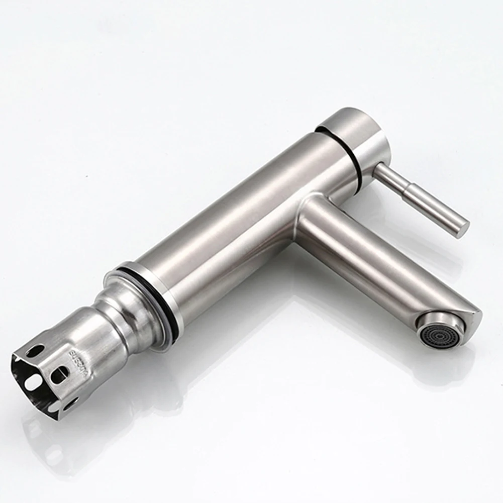 

Stainless Steel Basin Faucet Bathroom Sink Faucets Hot Cold Water Mixer Taps Single Handle Hole Toilet Sink Tap Deck Mounted