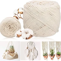 2 100m natural cotton cord macrame thread rope beige handmade cotton twisted rope diy craft knitting making home decorative