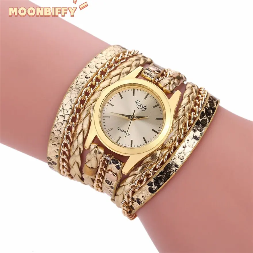 

2023 Luxury Watches Women's Sexy Snake Pattern Circled Bracelet Watch Woven Twist Trend Watch Alloy Quartz Watch for Women reloj