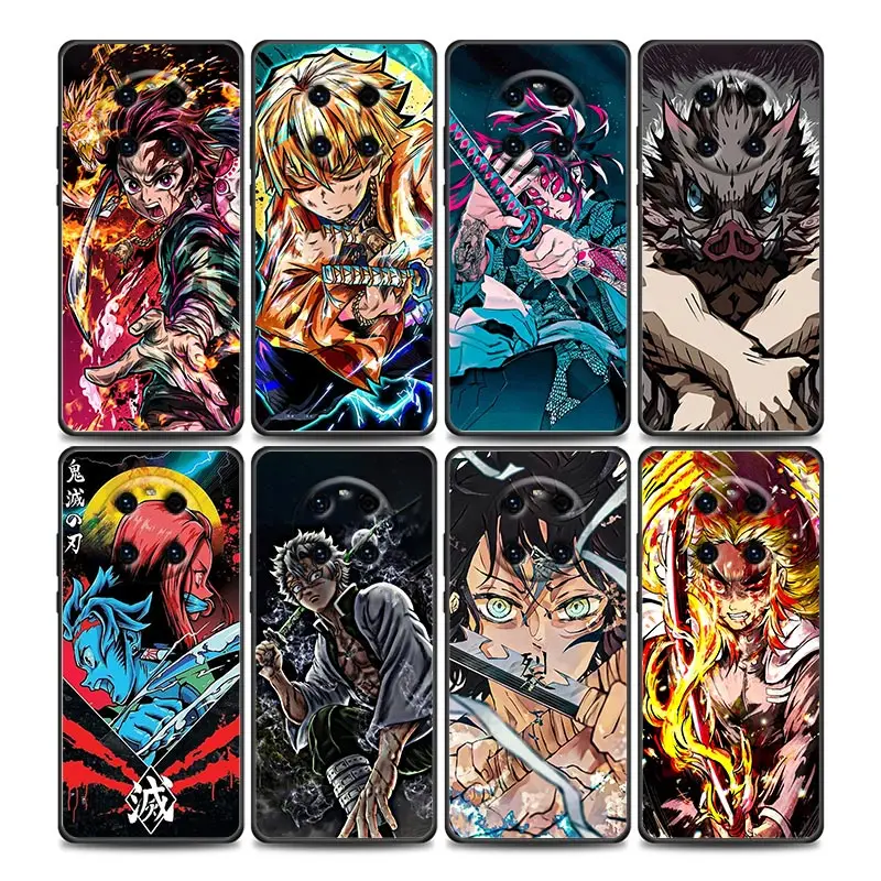 

Japan Anime Demon Slayer Phone Case For Huawei Y9 2019 Y6 Y7 Y6p Y8s Y9a Y7a Mate 40 20 10 Pro Lite RS Cover Fundas Coques Shell