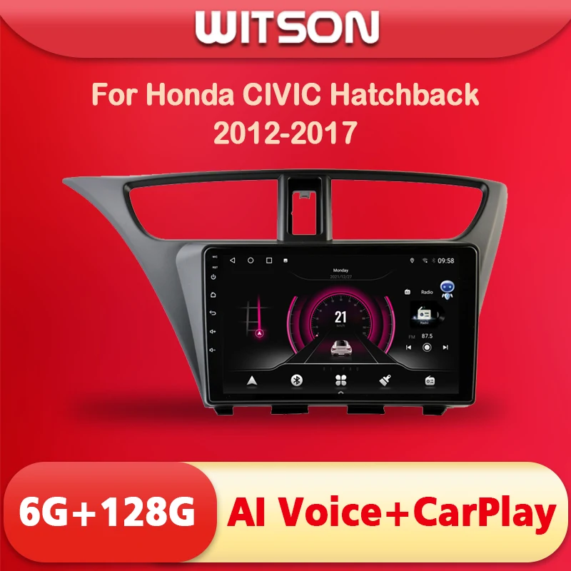 WITSON 9-дюймовый большой экран Android 11 AI VOICE 1 Din in Dash Car radio для Honda CIVIC Hatchback 2012 2013-2017