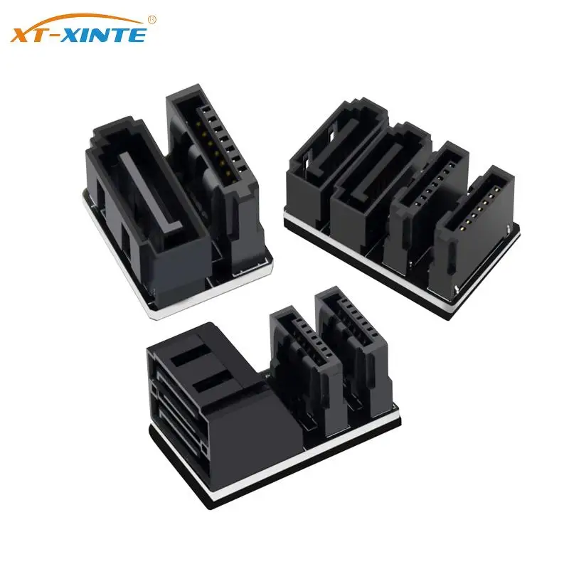 Одиночный/двойной SATA 7Pin гнездовой к мужской 90/180 угловой адаптер материнская