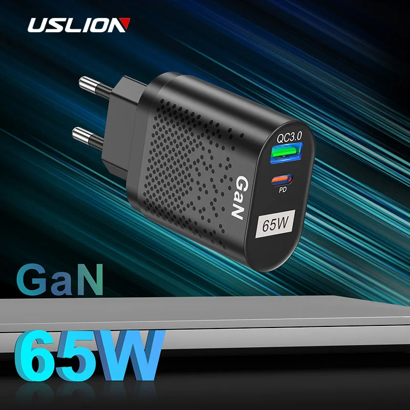 

Зарядное устройство USLION сетевое с USB-портом и поддержкой быстрой зарядки, 65 Вт