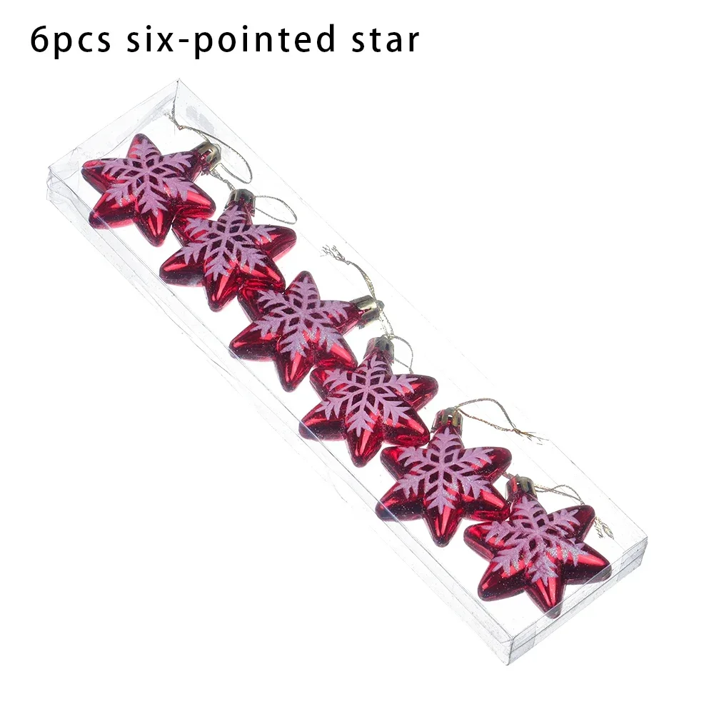 

Новогодние украшения для ёлки, набор из 3/6 шт., пластик, красный, золотой, серебряный