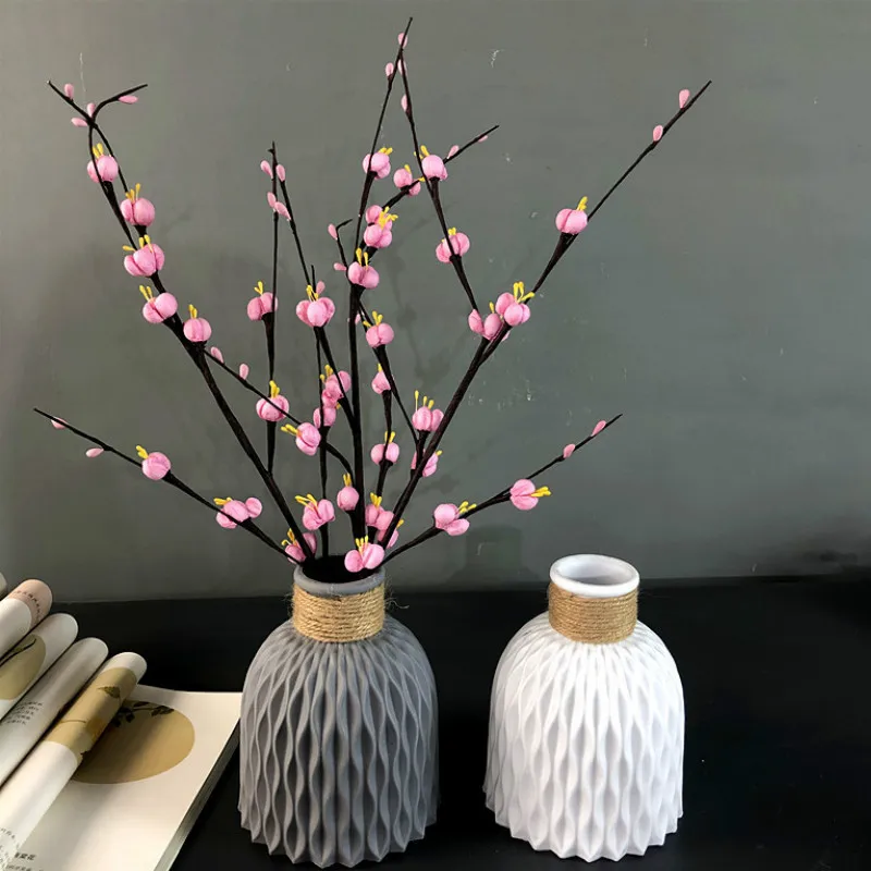 

Modern Flower Vase Imitation Ceramic Flower Pot Decoration Home Plastic Vase Flower Arrangement Nordic Style Home Decoration