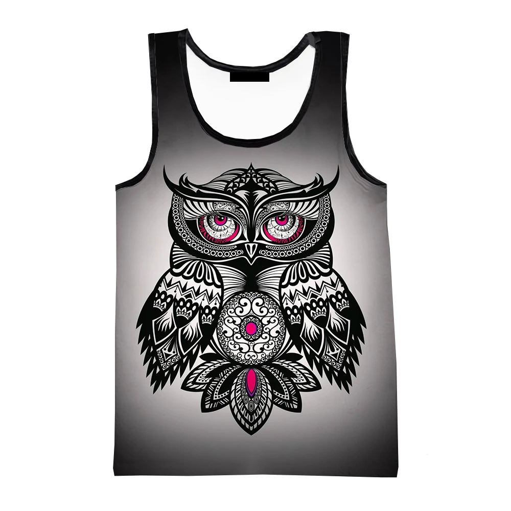 

Hot Sales New Fashion Casual Style Owl 3D Printed Tank Tops Unisex Trendy Streetwear Oversized Men's Clothing Ropa Hombre