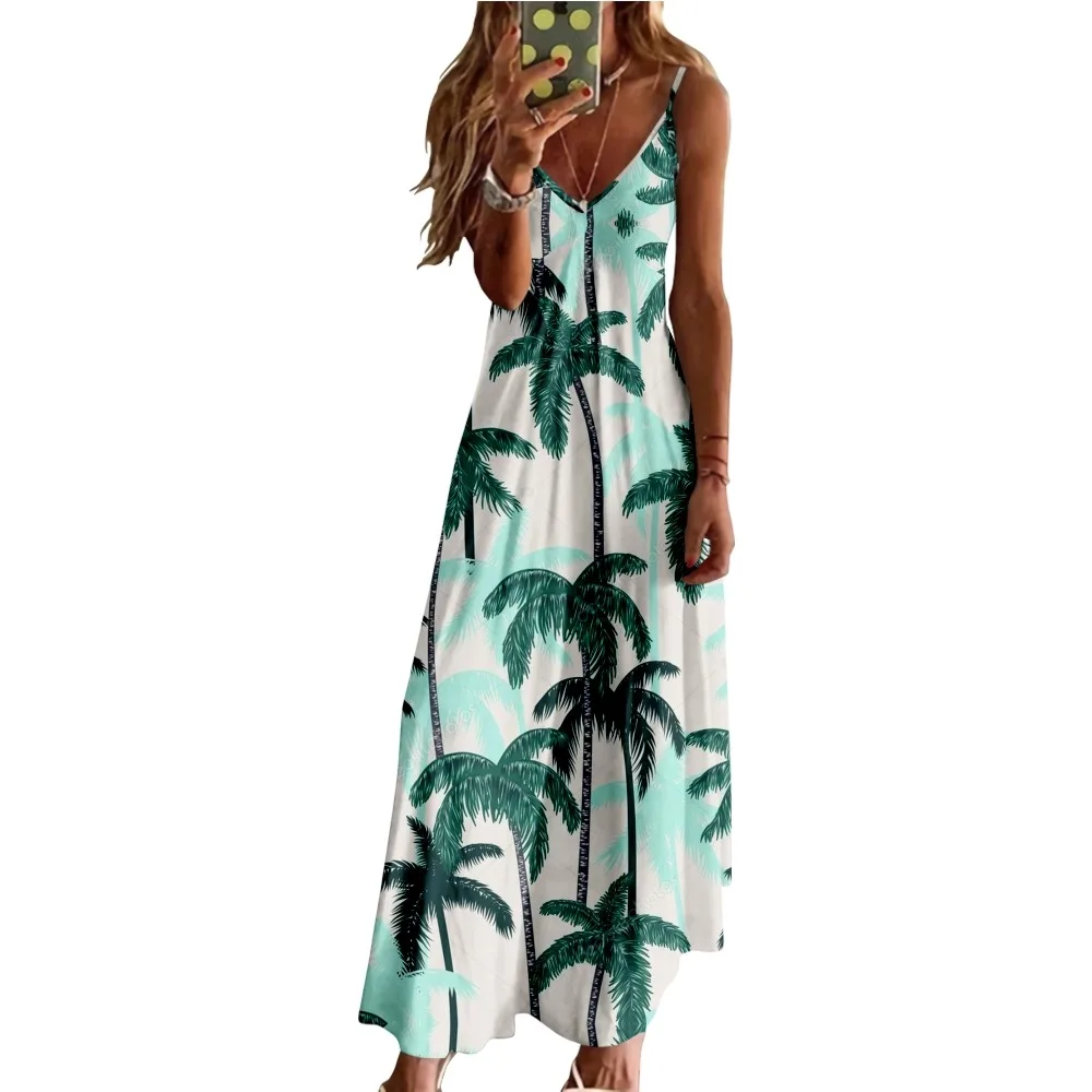 Длинное платье В Гавайском пляжном стиле темпераментное женское красивое и