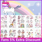 Модная новая мультяшная Татуировка единорога, временная татуировка, милая татуировка, наклейка на тело, татуировка для детей, водонепроницаемый детский Набор Татуировок