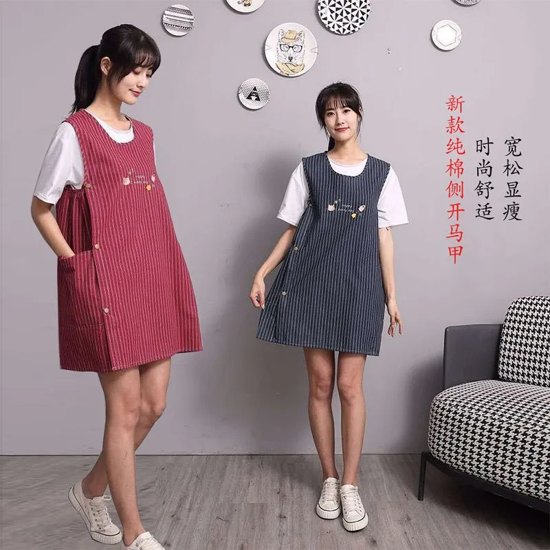 

Von Apron Women's Cotton Household Kitchen Korean Style Fashionable Cooking Work Oil-proof Men's Work Clothes