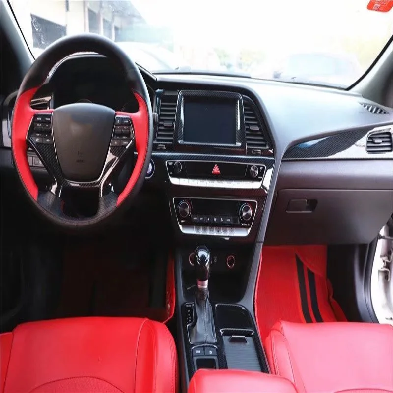 Фото LHD для Hyundai Sonata 9 2018 2019, крышка переключателя окна, внутренняя дверная ручка, крышка чаши, крышка кондиционера, аксессуары для интерьера №4