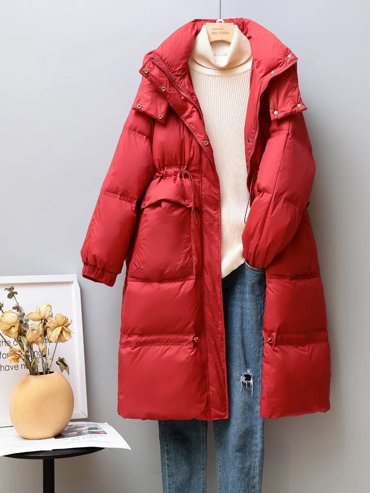 Women Long Down Jacket New Casual Style White Duck Down Jackets Autumn Winter Coats And Parkas Female Outwear