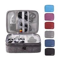 waterproof portable travel cable bag digital usb gadget organizer charger wire three layers cosmetic storage pouch kit supplies