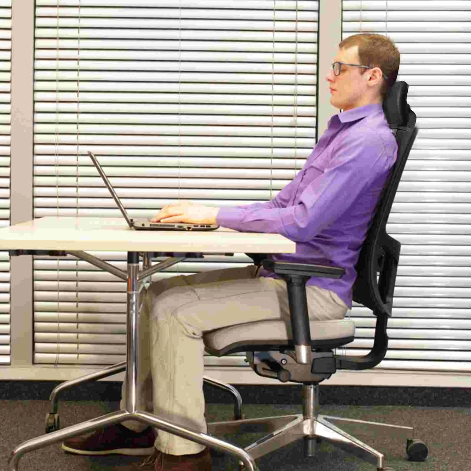 

Office Supply Neck Protection Headrest Adjustable Chair Drafting Chairs Work Fabric