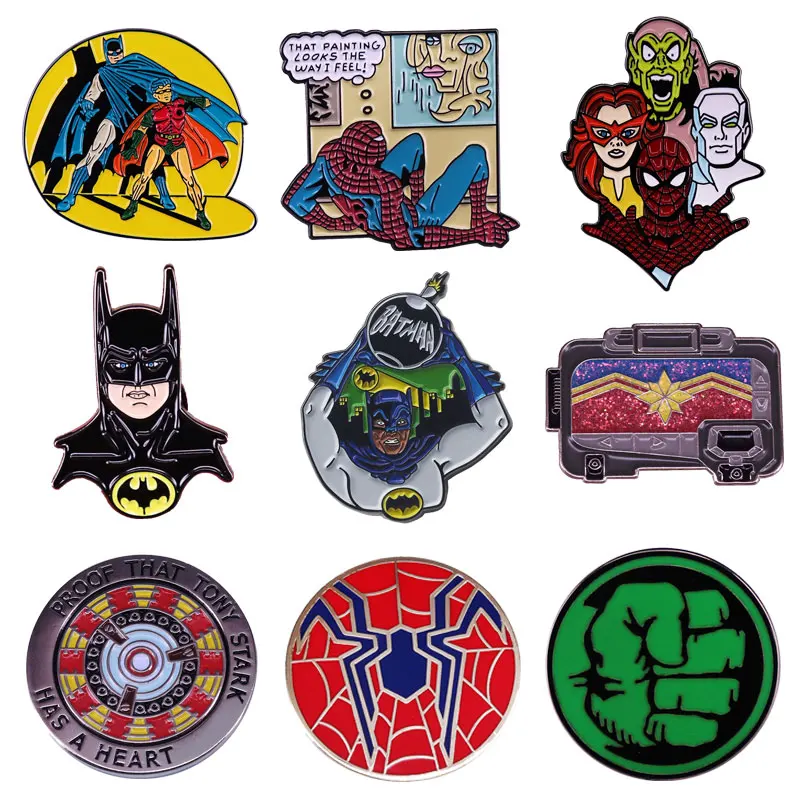 

Classic Science Fiction Film Cartoon Brooch Justice Savior Lapel Enamel Pin Various Hero Figure Pins Give Friends And Fans Gift