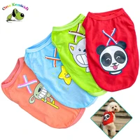 summer dog t shirts pet printed clothes with funny pattern breathable dog outfit soft puppy sweatshirt tank top sleeveless vest