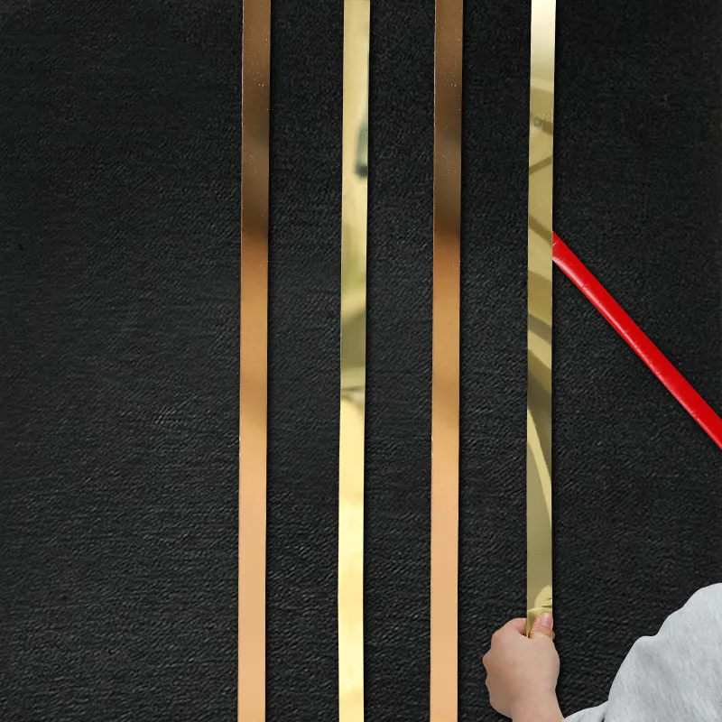 

Stainless Steel Flat Decorative Lines Wall Sticker Background Wall Ceiling Frame Metal Mirror Self-adhesive Edge Strip