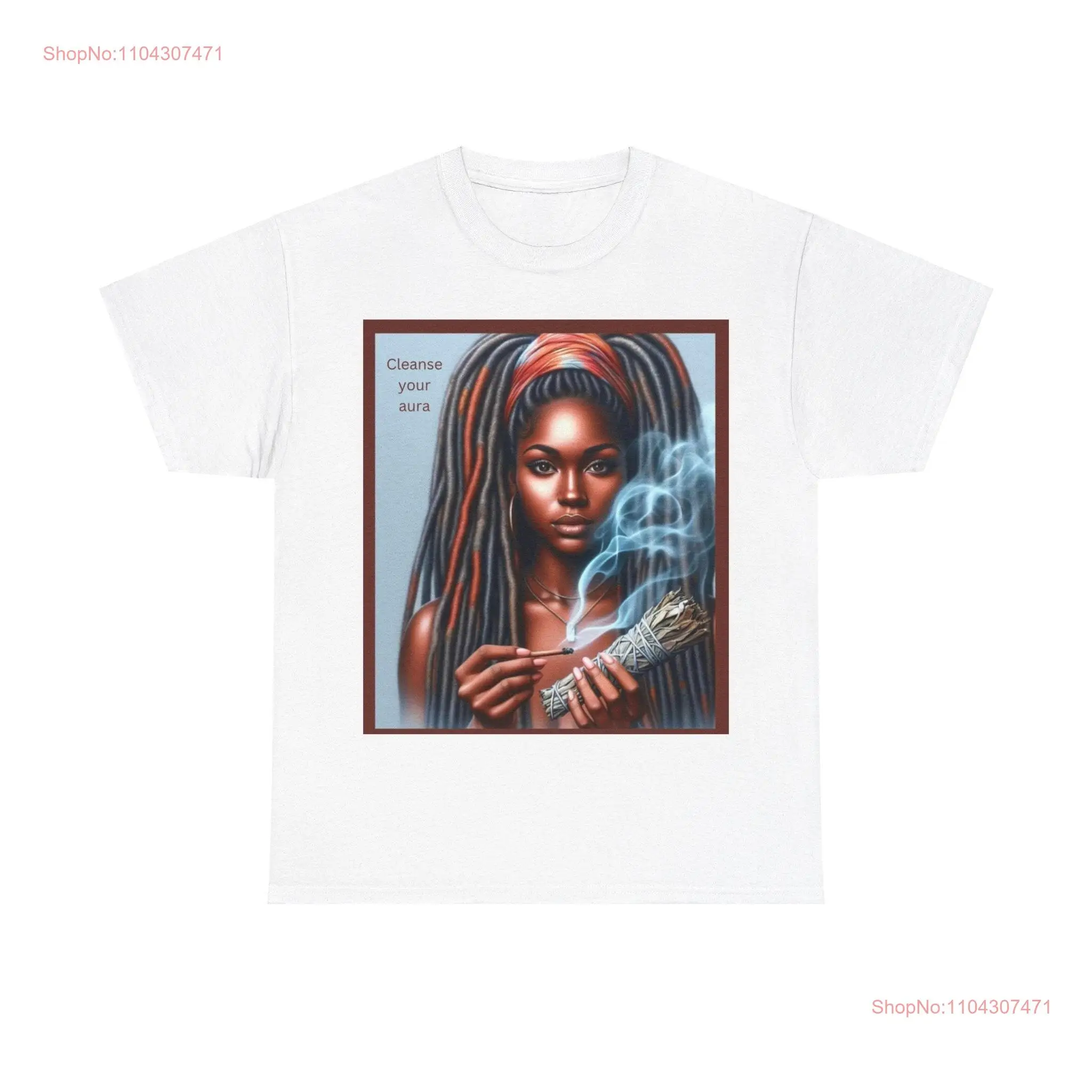 Тяжелая хлопковая футболка Cleanse Your Aura с длинными или короткими рукавами