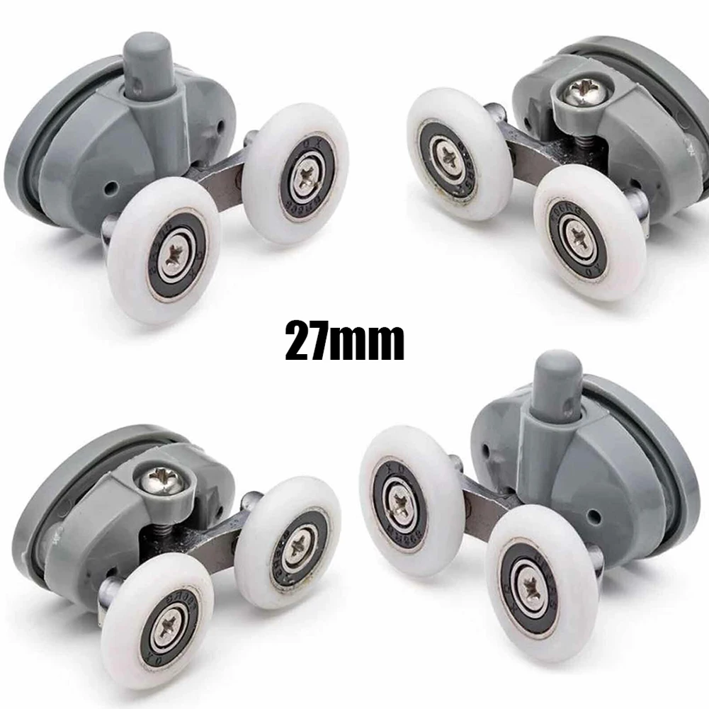 

4pcs Twin Shower Screen Door Rollers/Runners/Wheels Top Bottom Replacement Furniture Hardware Rollers For Sliding Doors