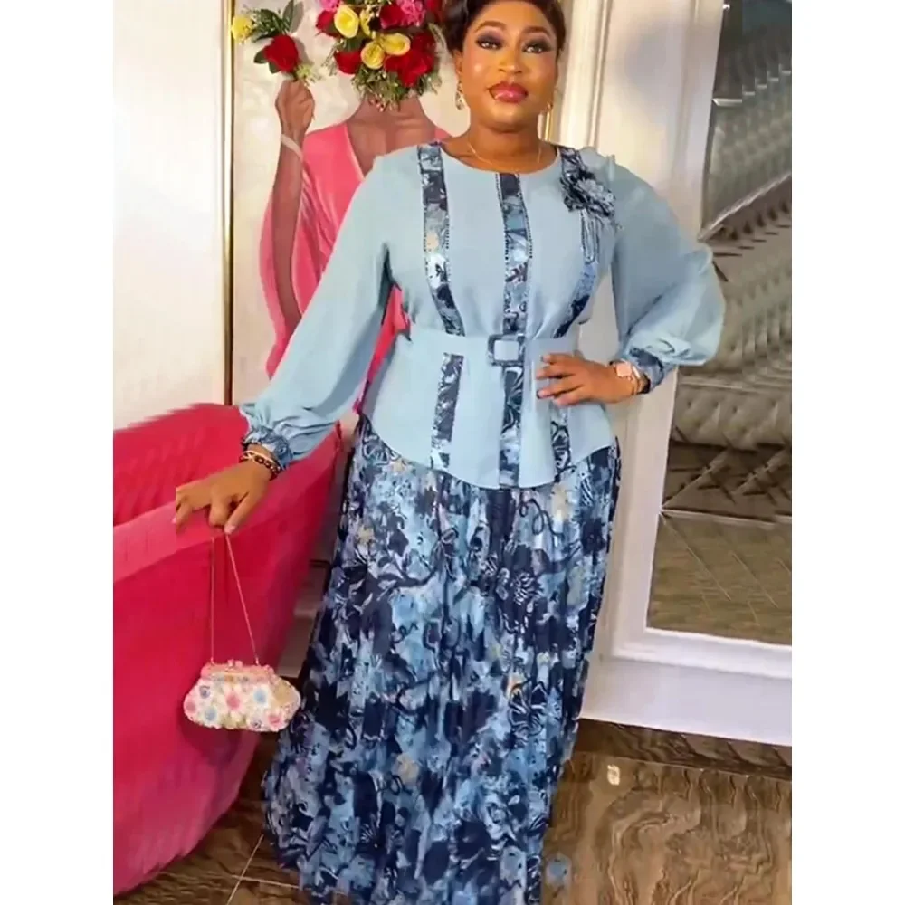 Африканская одежда для женщин комплекты из 2 предметов топы и юбки костюмы Dashiki