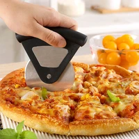 pizza slicer stainless steel round wheel cutting knife for pizza with lid roulette roller dough slicer cutter