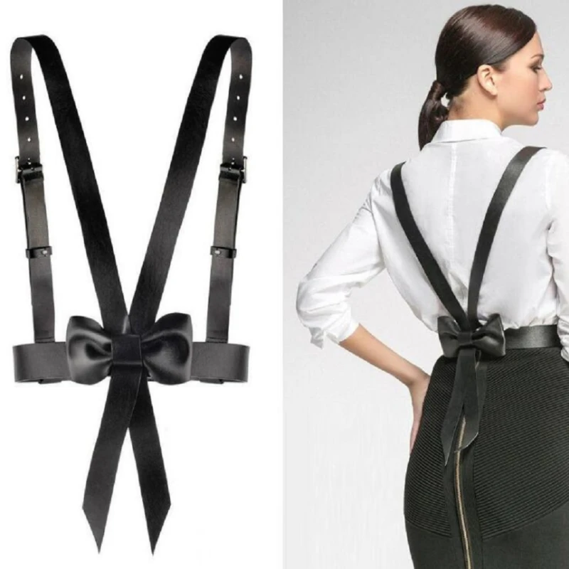 

Women Leather Harness Belt Strap Girdle Sexy Lady Handmade Belt Decorative Shirt Dress Smooth Buckle Vest Harness for Female