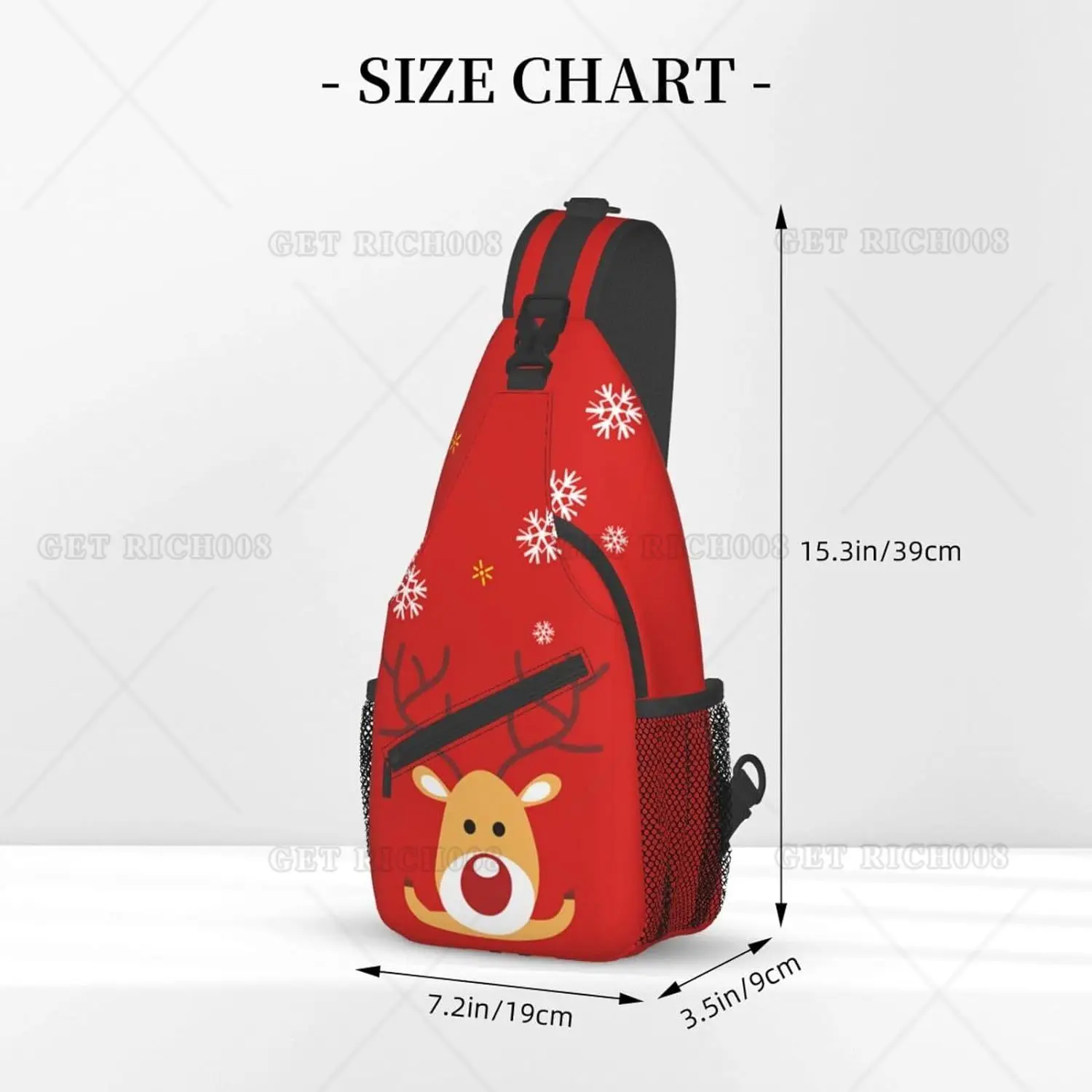 Рисунок 3 - Рождественская сумка-слинг с красным оленем