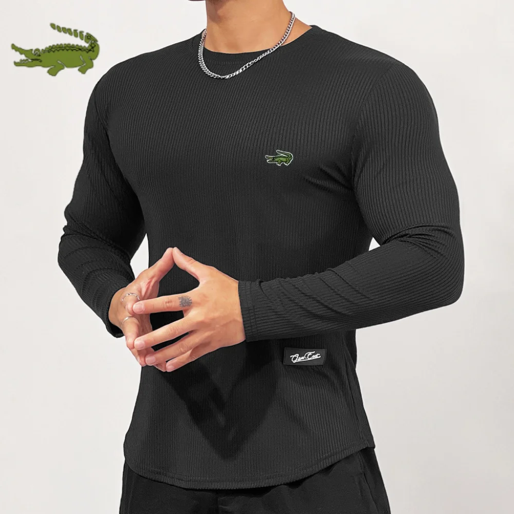 

2023 CARTELO Casual Long Sleeve T-shirt Men Fitness Cotton Tee Shirt Male Gym Workout Tops Spring Autumn Running Sport Clothing