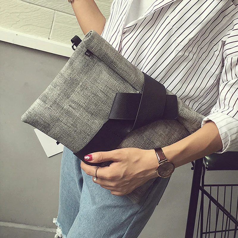 2022 New Clutch Trend Contrasting Color Bag Envelope Bag Tramp Tote Bag Women's Fashion Simple Large Bag Messenger Bag