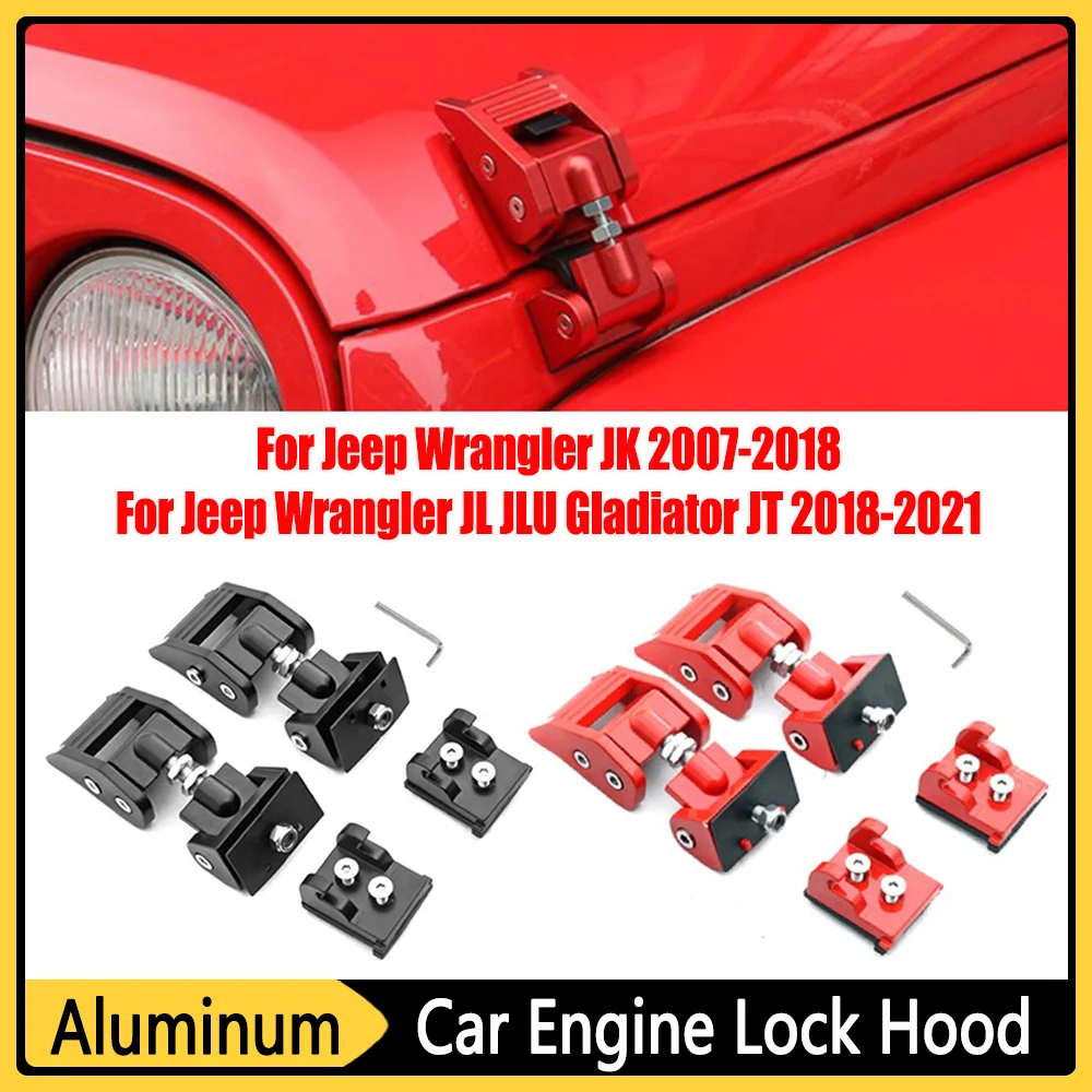 Защелка Капота Двигателя Из Алюминиевого Сплава Для Jeep Wrangler JK JL JLU Gladiator JT 2007-2021