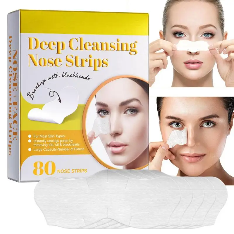 

Blackhead Strips 80 Pcs Deep Cleansing Blackhead Remover Nose Strips With Pore Unclogging And Pore Shrinking Charcoal Peel Off