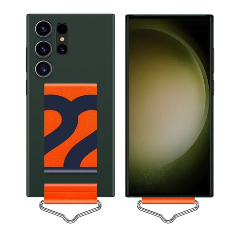 Чехол для телефона с широким ремешком для Samsung Galaxy S22 S23 Ultra S22 Plus, Гладкий защитный чехол из поликарбоната для камеры
