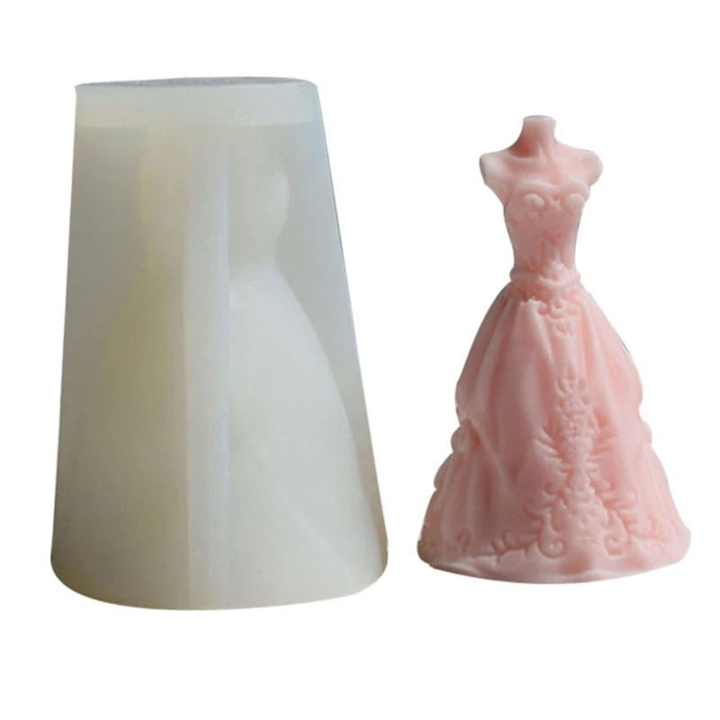 

Wedding Princess Dress Candle Silicone Molds Epoxy Resin Molds Easy to Clean DropShip