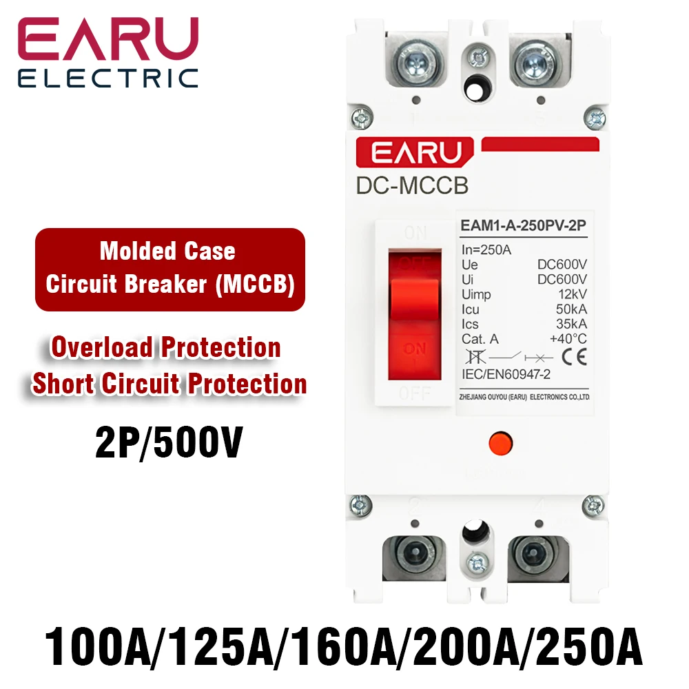 Автоматический выключатель EARUELECTRIC 2P DC 500V 100A/125A