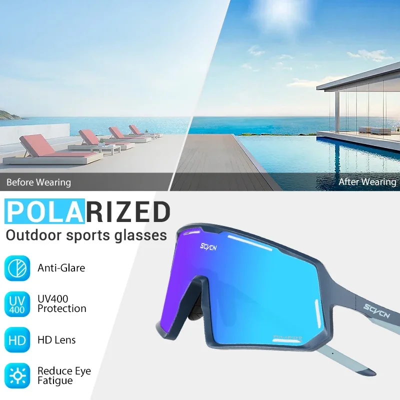 SCVCN поляризационные велосипедные очки солнцезащитные для мужчин MTB женские