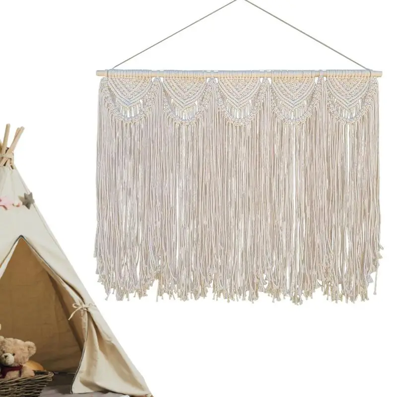 

Large Macrame Wall Decor Macrame Wall Tapestry With Tassels Portable Boho Wall Decoration Bohemian Woven Tapestry For Living
