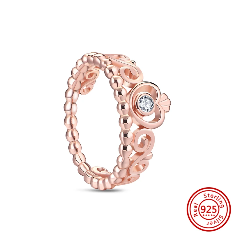 Женские кольца из серебра 925 пробы с цветным фианитом короной и паве |