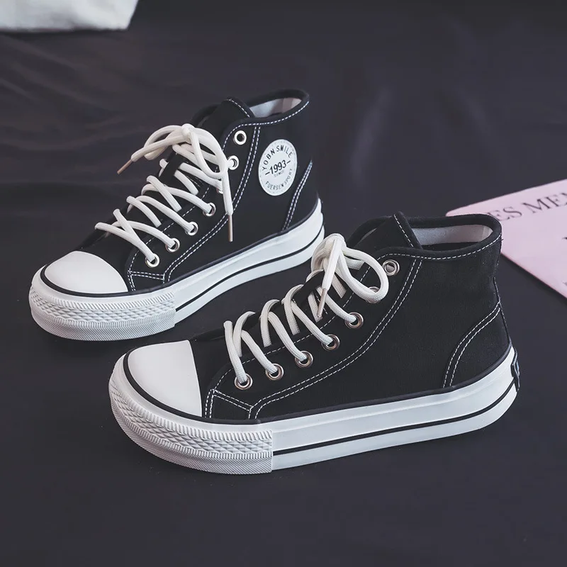 

Korean Canvas Shoes for Women 2023 Autumn New Student Thick Sole Matsuke Shoes for Women Versatile Elevated Board Shoes B2-13