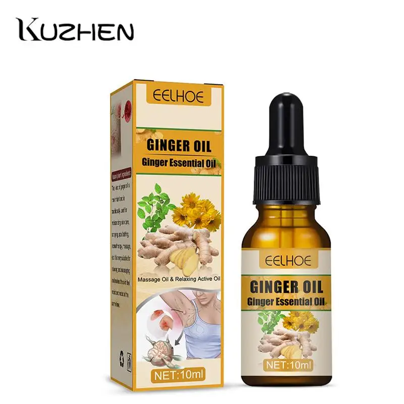 

10ML Belly Drainage Ginger Oil Natural Therapy Lymphatic Essential Massage Liquid Ginger Slimming Essential Oil Firm Body